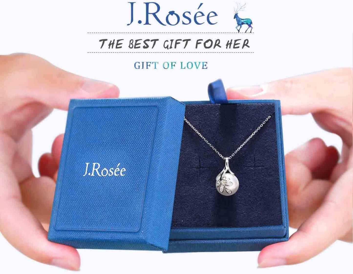 Swarovski Elements Crystal 18K Gold Plated 925 Sterling Silver Pendant Necklace and Studs Earrings J.Rosée Fashion Jewelry Sets for Women Ladies Girls Gift Package