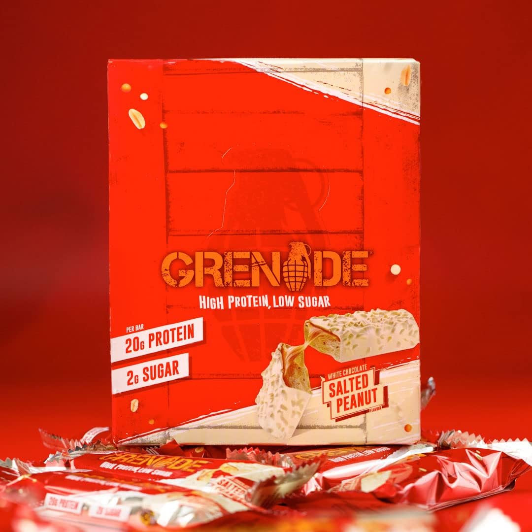 Grenade High Protein, Low Sugar Bar - Chocolate Chip Salted Caramel, 12 x 60 g