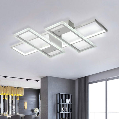 Jaycomey Dimmable Square LED Ceiling Lights, Ceiling Modern Light Acrylic Flush Mount Ceiling Lamps with Remote Control, 50W Black Ceiling Light Fixture for Living Dining Room Bedroom Kitchen