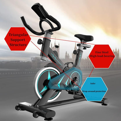 WENBO Adjustable Stationary Exercise Bike Aerobic Training Indoor Cycling Cardio Workout Fitness Machine for Home/Gym