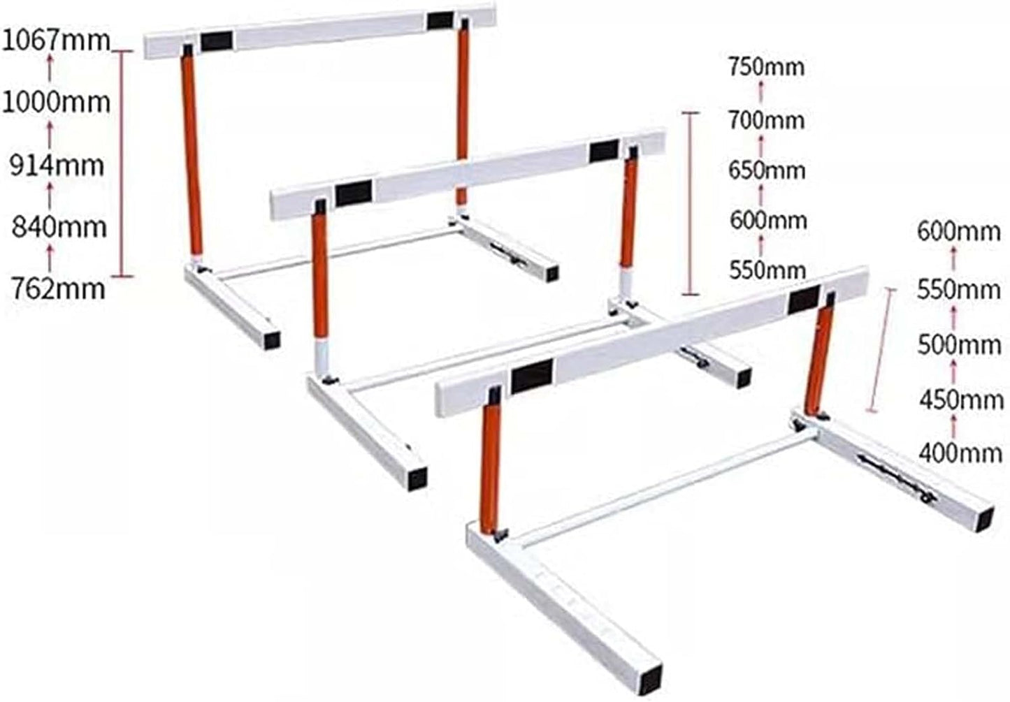 Athletics Hurdles, Height Adjustable Sports Training Hurdle Professional Athlete/Coach Practice Speed Hurdles (106cm)