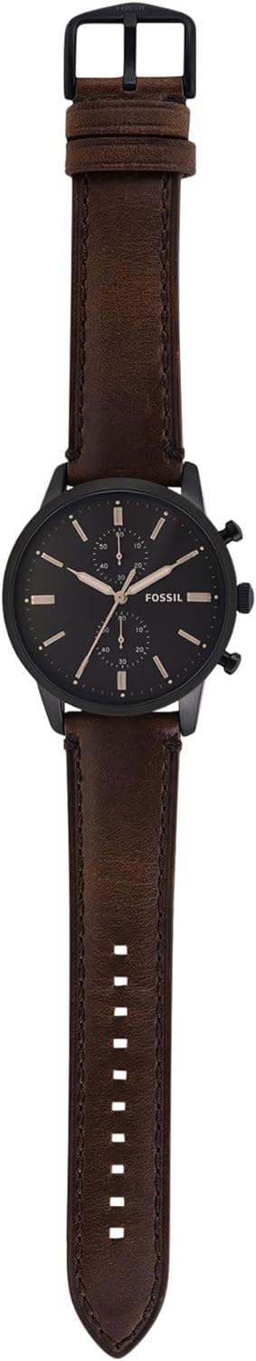 Fossil Mens Quartz Watch, Analog Display and Leather Strap FS5437