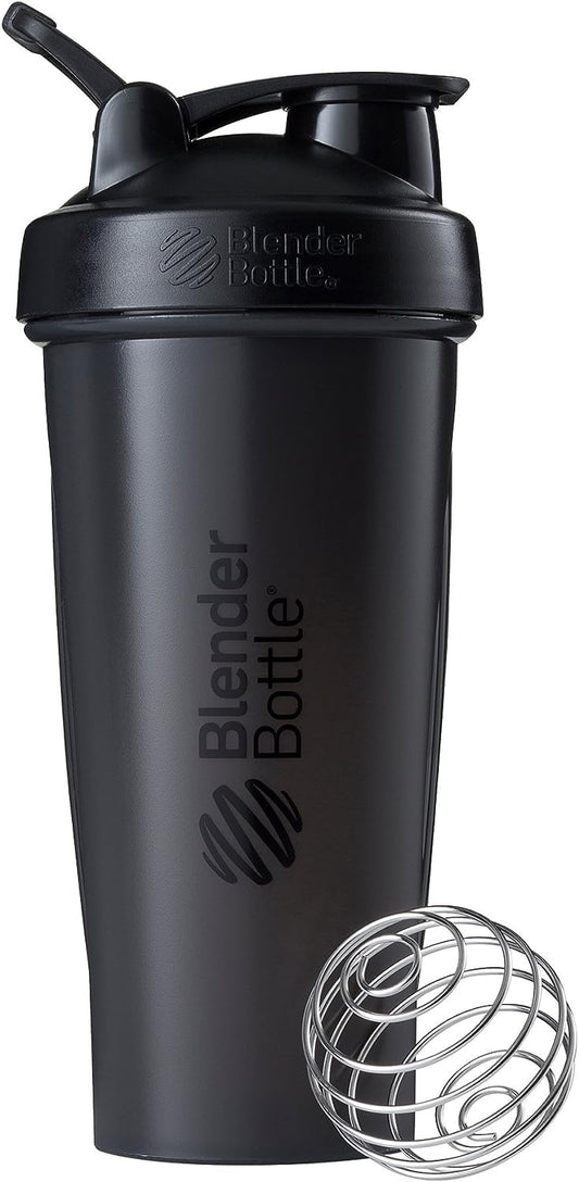 BlenderBottle Classic Loop Top Shaker Bottle, 20-Ounce, Clear/Black/Black 20oz Black 500309