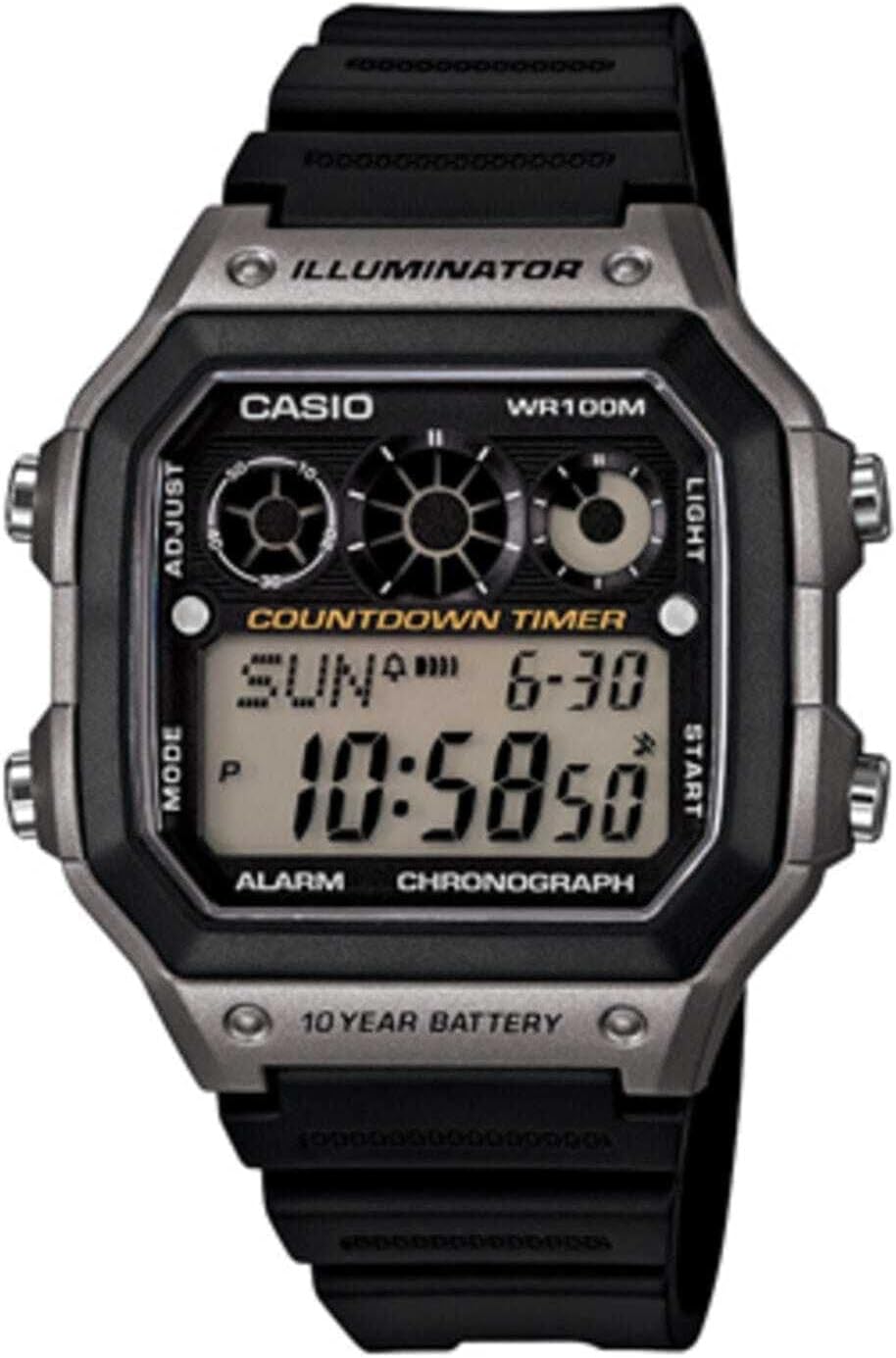 Casio Men's Digital Dial Stainless Steel Band Watch