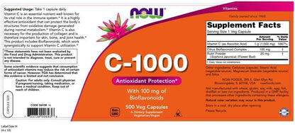 NOW Foods Vitamin C-1000 Sustained Release With Rose Hip, 100 Tablets