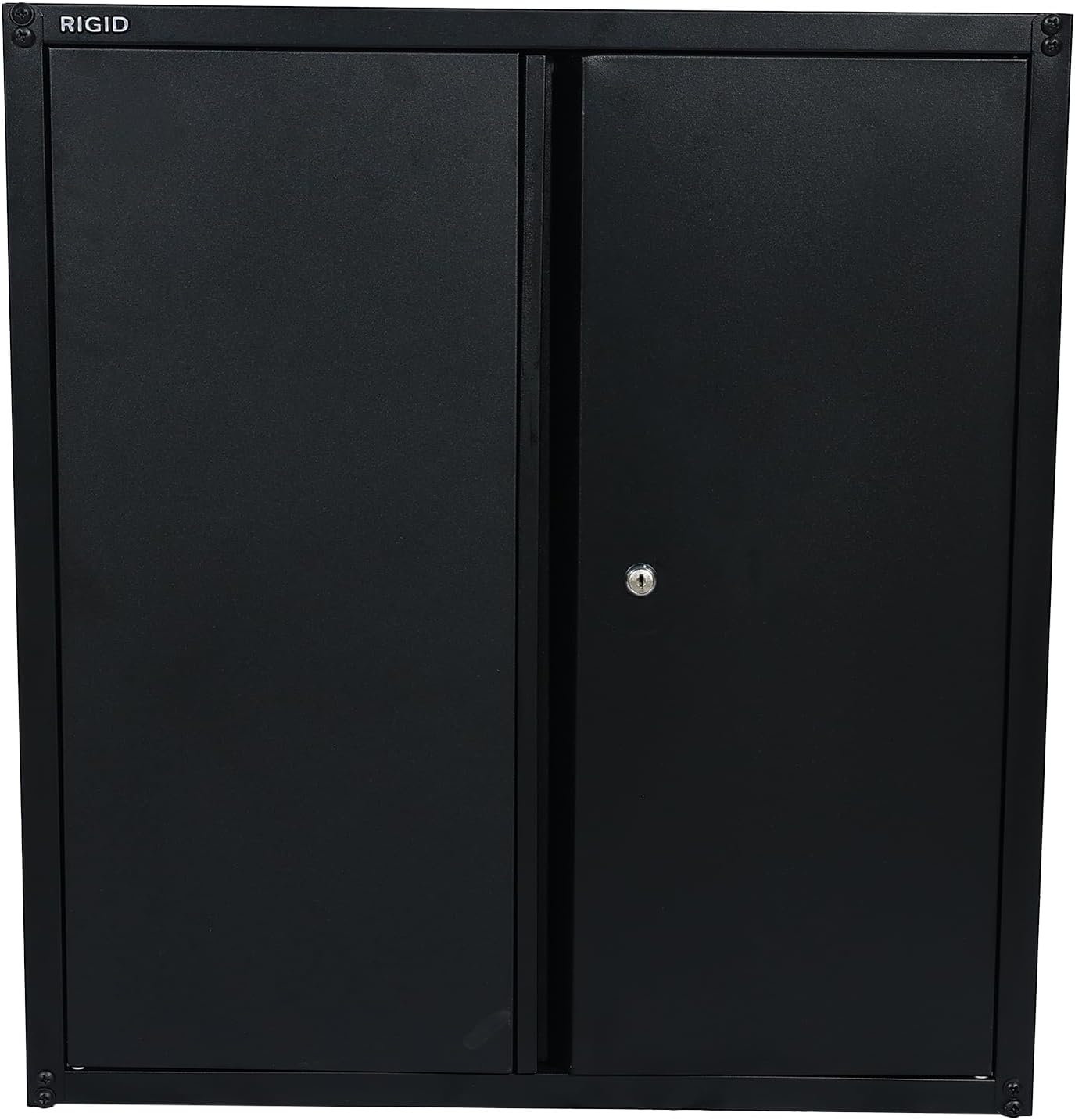 RIGID Wall Mounted Cabinet, Steel Filing Cupboard with Shelves Storage Compartment (Black)