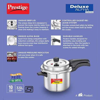 Prestige Stainless Steel Cooker Dlx Alpha Svachh Baby Handi 2 Ltr Cooker Mpd20266 | Silver