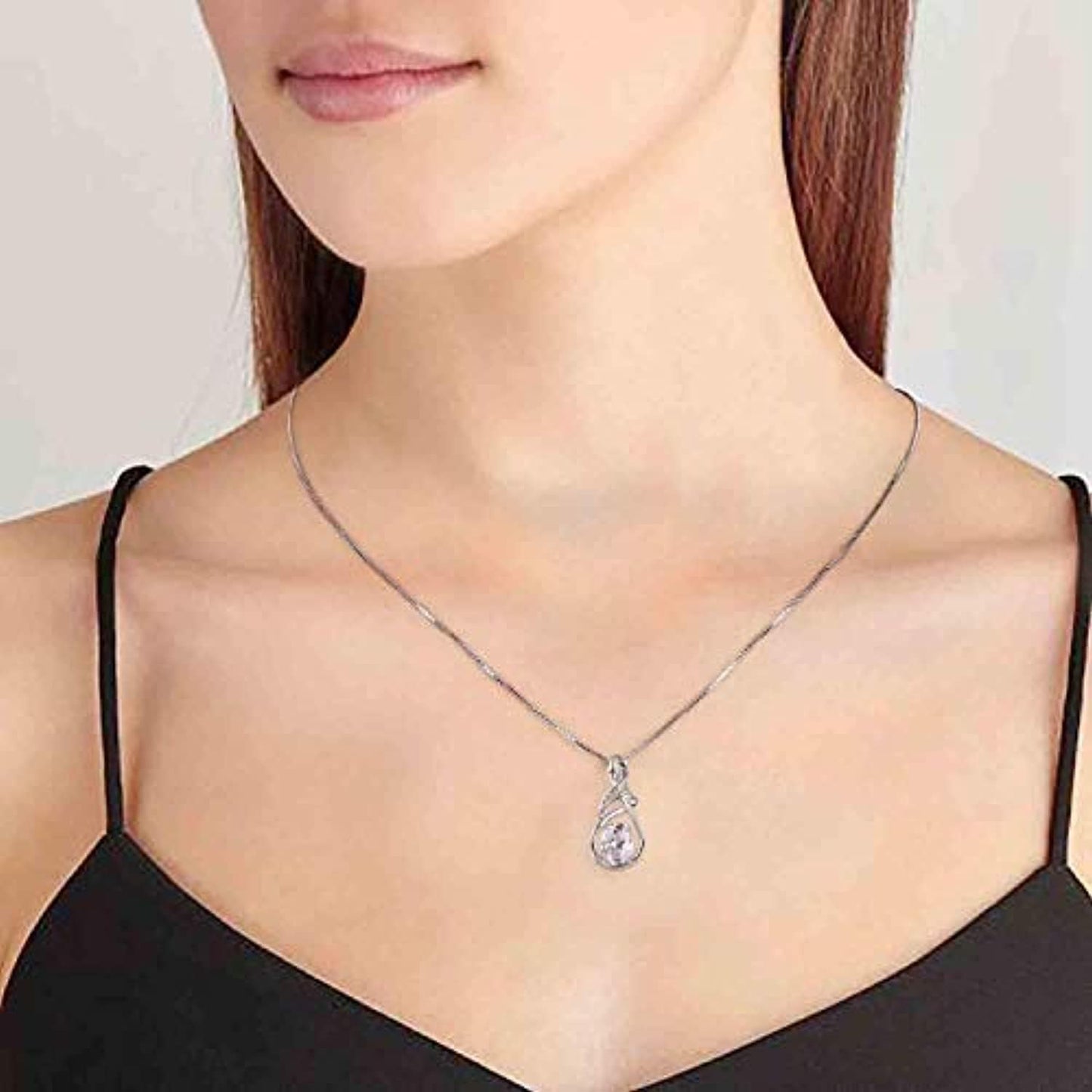 Swarovski Elements 925 Sterling Silver Pendent Necklace for Women Gift JRosee Jewelry