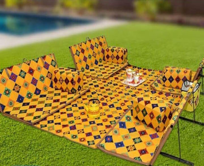 Outdoor Chair with Mat For 8 People of Picnic Item Furniture (New Disign Baz White)