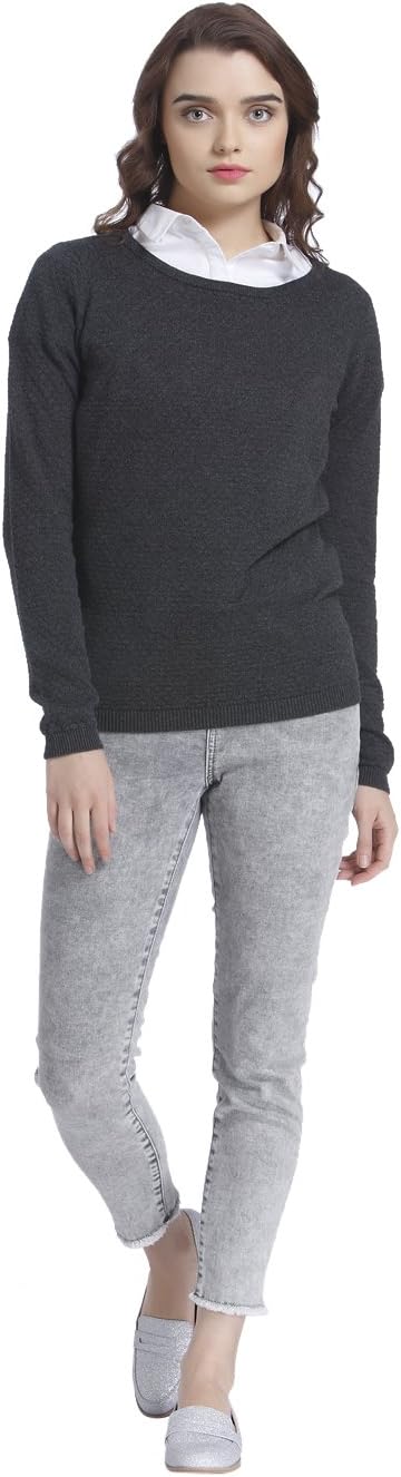 Vero Moda Women's Vmcare Structure Ls O-neck Blou Ga Noos Sweater