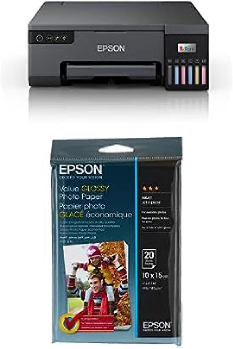 Epson Ecotank 6-Colour A4 Photo Printer Wifi Connected, With Smart App Connectivity, Large, Black, L8050