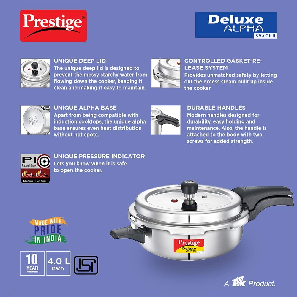 Prestige Stainless Steel Cooker Dlx Alpha Svachh Baby Handi 2 Ltr Cooker Mpd20266 | Silver