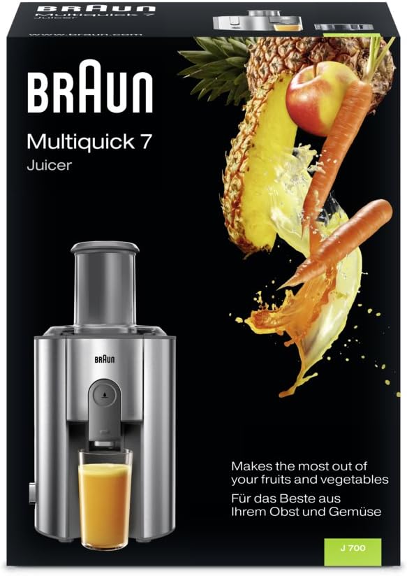 Braun Juice Extractor, Silver, 75 Mm, J 700"Min 1 year manufacturer warranty"