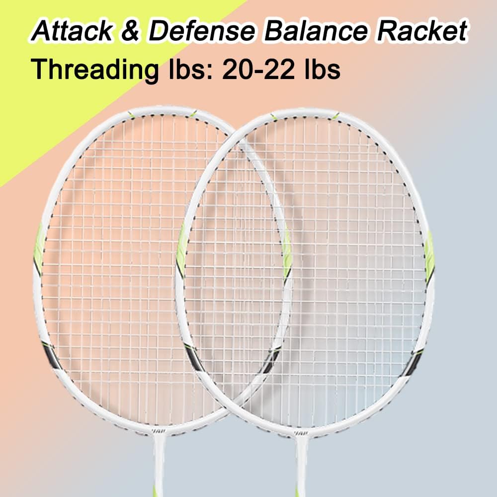 Monirf Badminton Rackets, Aluminum Alloy & Keel Hand Grip, Integrated Badminton Racquet Set for Beginners, Daily Play and Training, with Premium Badminton Bag, 3 Badminton Shuttlecock Balls