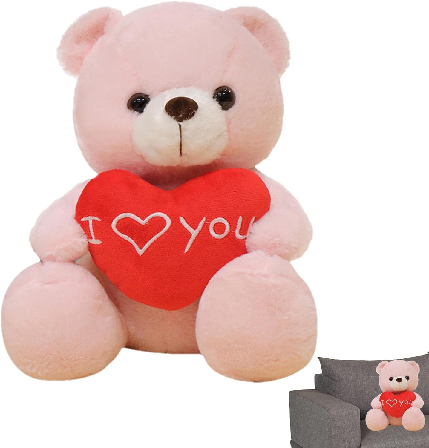 Valentine Bear Plush,11 Inch I Love You Bear Stuffed Animal Doll with Heart - Anniversary Party Favor Supplies Birthday Gifts for Valentine's Day