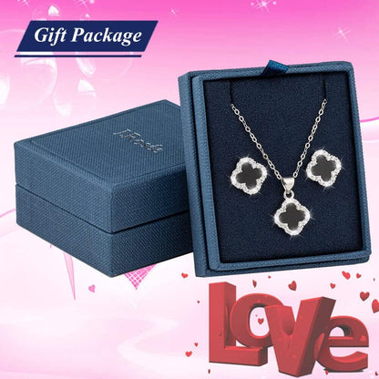 Swarovski Elements Crystal 18K Gold Plated 925 Sterling Silver Pendant Necklace and Studs Earrings J.Rosée Fashion Jewelry Sets for Women Ladies Girls Gift Package