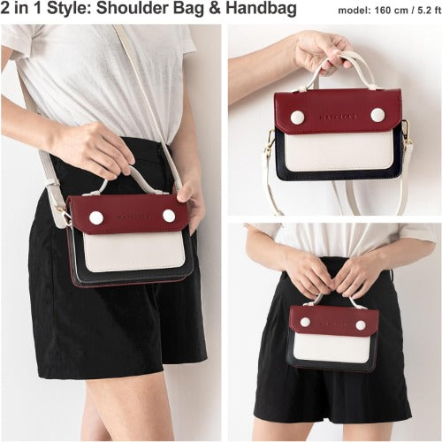 Women's Crossbody Bag with Removable Strap Lady's Shoulder Bag Small Handbag Underarm Bag 3 in 1 Phone Purse Wallet Magnetic Button Closure Faux Leather 7.7"x5.3"x1.8"