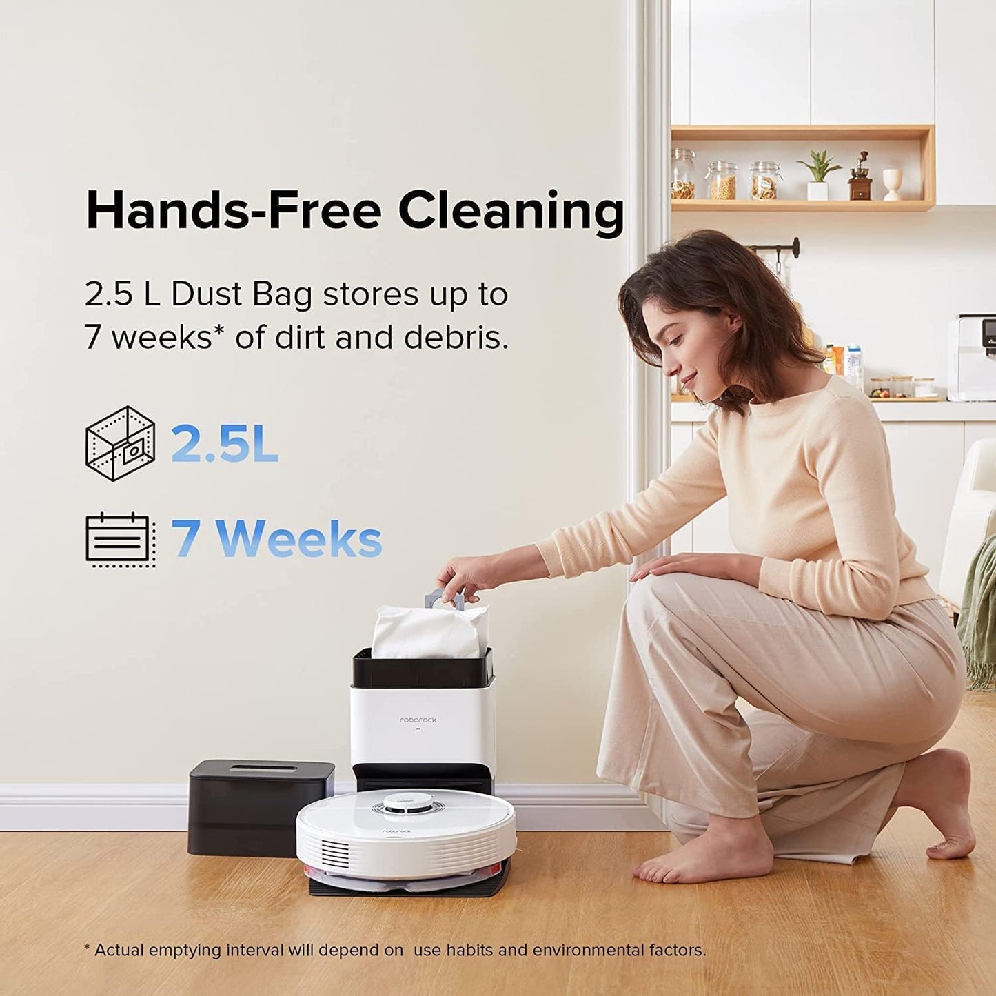 Roborock Q7Max+Robot Vacuum Cleaner, Hands-Free Cleaning for up to 7 Weeks, Robotic Vacuum with APP-Controlled Mopping, 4200Pa Suction, No-Mop&No-Go Zones, 180mins Runtime, Works with Alexa(White)