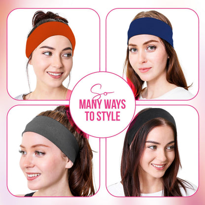 Styla Hair 10 Pack Stretch Headbands Non-Slip Head Wraps Great for Sports, Yoga, Pilates, Running, Gym, Workouts, Baseball, Casual Wear, Gifts & More!