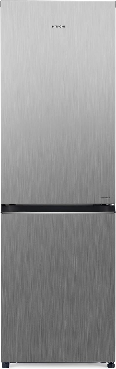 Hitachi 410L Gross Bottom Mount Double Door Refrigerator, 2 Doors No Frost Fridge Freezer, Inverter Control With Dual Fan Cooling, Eco Thermo-Sensor, Bottle & Wine Shelf, Glass Black, RBG410PUK6GBK