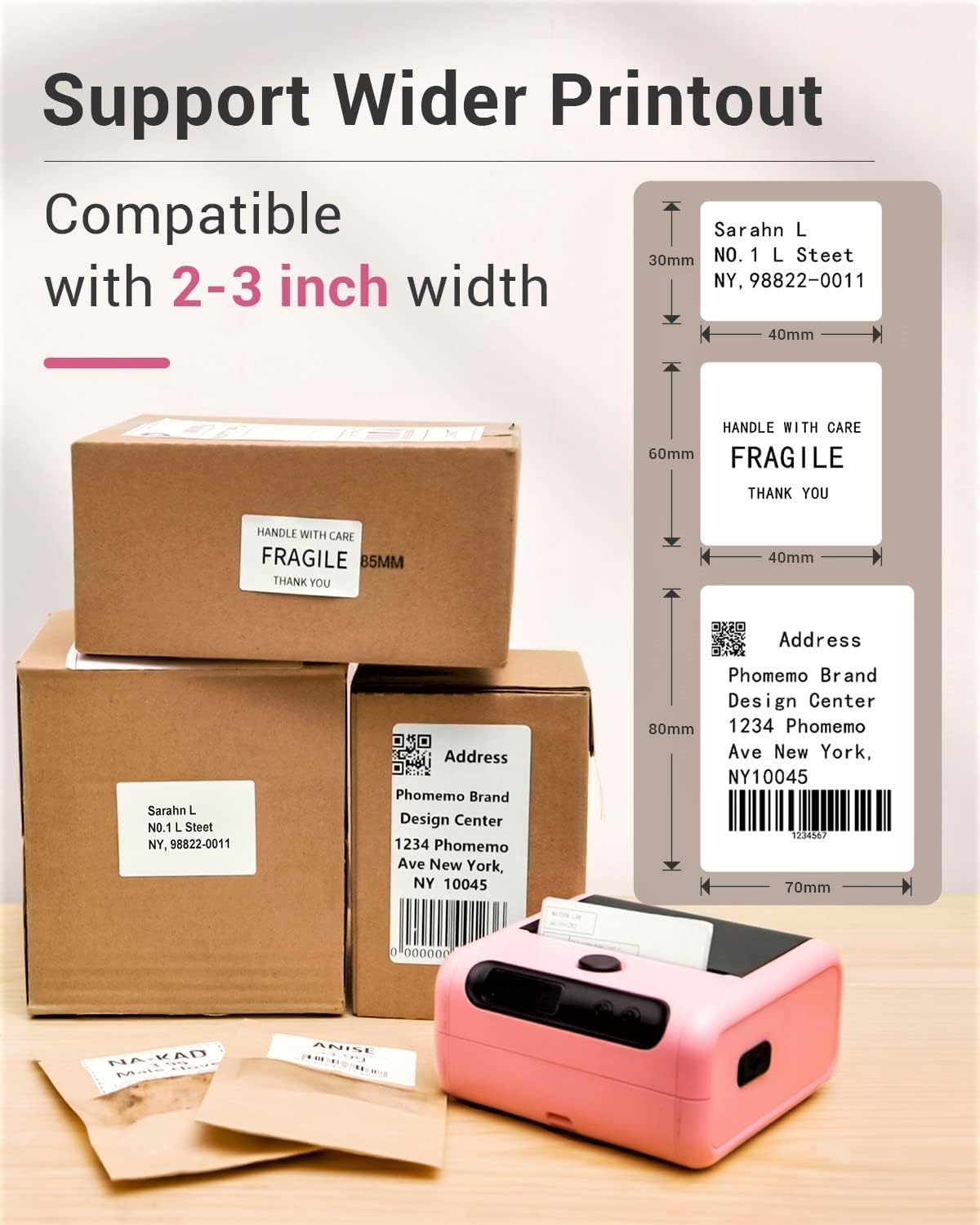 Phomemo Label Maker Machine - Phomemo M110 Portable Bluetooth Thermal Label Printer. Sticker Maker, Barcode Printer for Clothing, Jewelry, Retail, Mailing,support Arabic and English,For iOS & Android