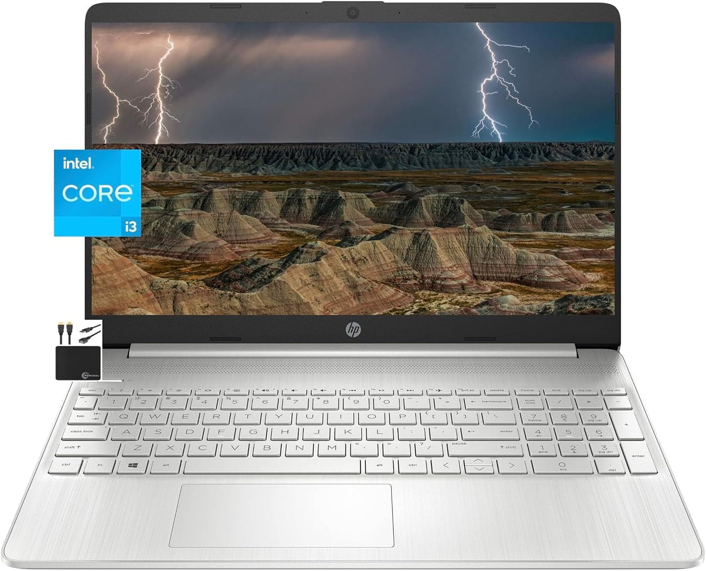 HP 2022 Newest Laptop Computer, 15.6" HD Display, Dual Core Intel i3-1115G4 (Upto 4.1GHz,Beats i5-1030G7), 16GB RAM, 512GB SSD, HD Webcam, Bluetooth, WiFi 6, 11+ Hour Battery, Win 11 +MarxsolCables