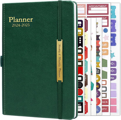 2024 Leather Planner Weekly and Monthly, 18 Months Calendar Book, 2024 Academic Planner From Jan. 2024-June 2025, 2024 Appointment Book, Daily Agenda, Yearly Teachers Planner (5.7 X 8.5" Black)