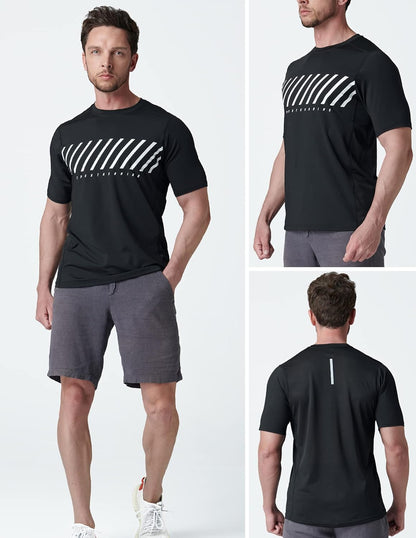 5 Pack Men’s Active Quick Dry Crew Neck T Shirts | Athletic Running Gym Workout Short Sleeve Tee Tops Bulk