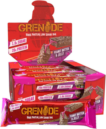 Grenade High Protein, Low Sugar Bar - Chocolate Chip Salted Caramel, 12 x 60 g