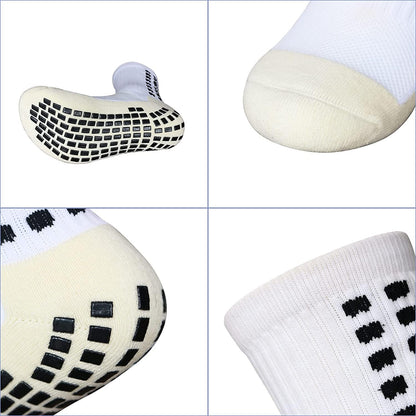 Rness Football Socks, Anti-Slip Soccer Socks, Non-Slip Grip Pads Athletes Socks, Football Basketball Sports, 3 Pairs