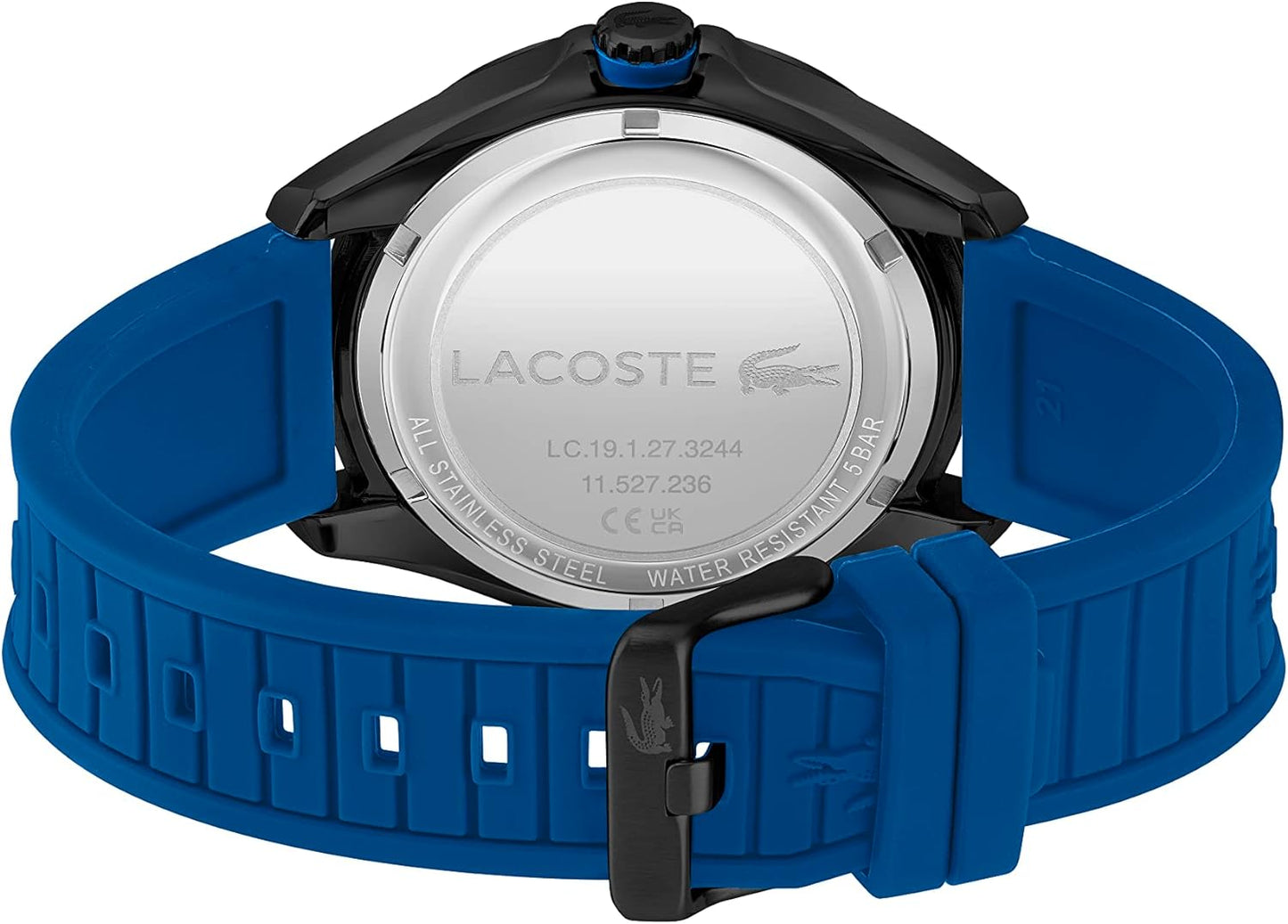 Lacoste Men's Black Dial Blue Silicone Watch - 2011262