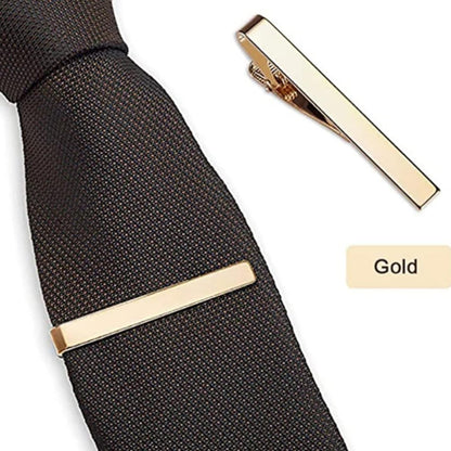 Tie Clips for Men, 6 Pack Classic Tie Clip Silver Gold Black Necktie Tie Bar Pinch Clips Suitable for Wedding Anniversary Business and Daily Life