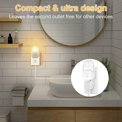 Ufanore LED Night Light Plug in Walls with Dusk to Dawn Sensor & Brightness Adjustable 0-50LM Warm White Lamp, Baby Auto Sensor Night Lighting for Kids/Children, Stairs, Hallway, Kitchen, Bedroom