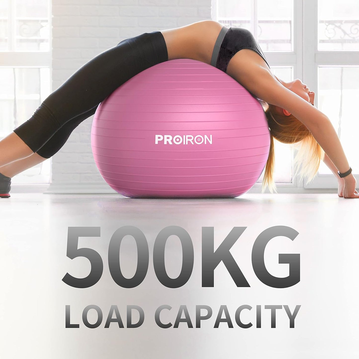 PROIRON Yoga Ball Anti-Burst Exercise Ball Chair with Quick Pump Slip Resistant Gym Ball Supports 500KG Balance Ball for Pilates Yoga Birthing Pregnancy Stability Gym Workout Training