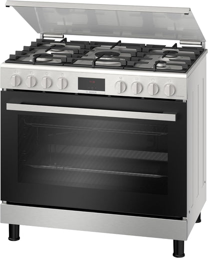 Bosch Free Standing Cooker, Gas Cooker 90cm, 147L, Gas Range Cooker, German Engineering Cooking Range HGW3ASQ50M