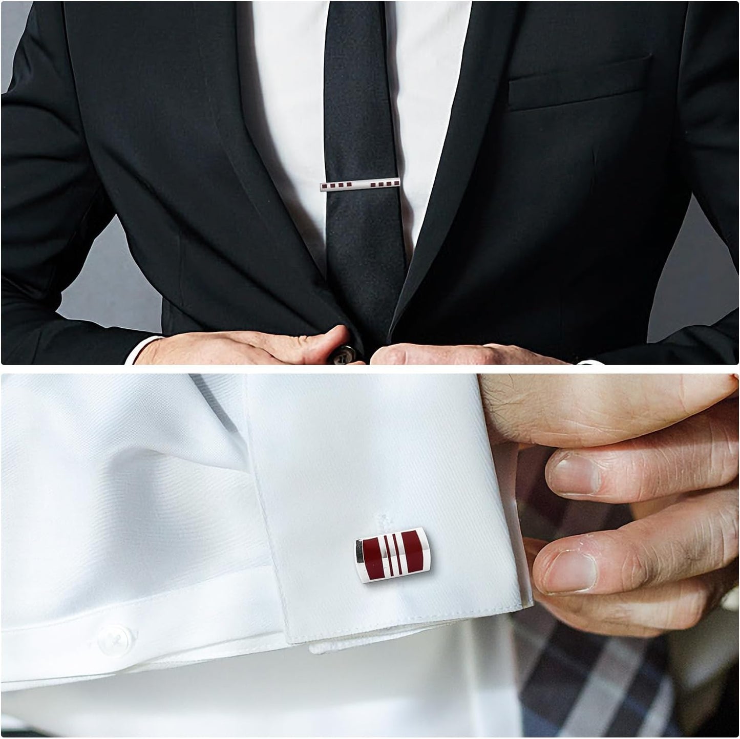 wynameleri Men's Cufflink and Tie Clip Set Fashion Designs with Luxury Gift Box for Party Business Wedding or Various Occasion