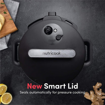 Nutricook Smart Pot 2, 8 Liters, 9 In 1 Electric Pressure Cooker, Slow Cooker, Rice Cooker, Steamer, Sauté Pot, Yogurt Maker & More, 12 Smart Programs With New Smart Lid, 2 Years Warranty