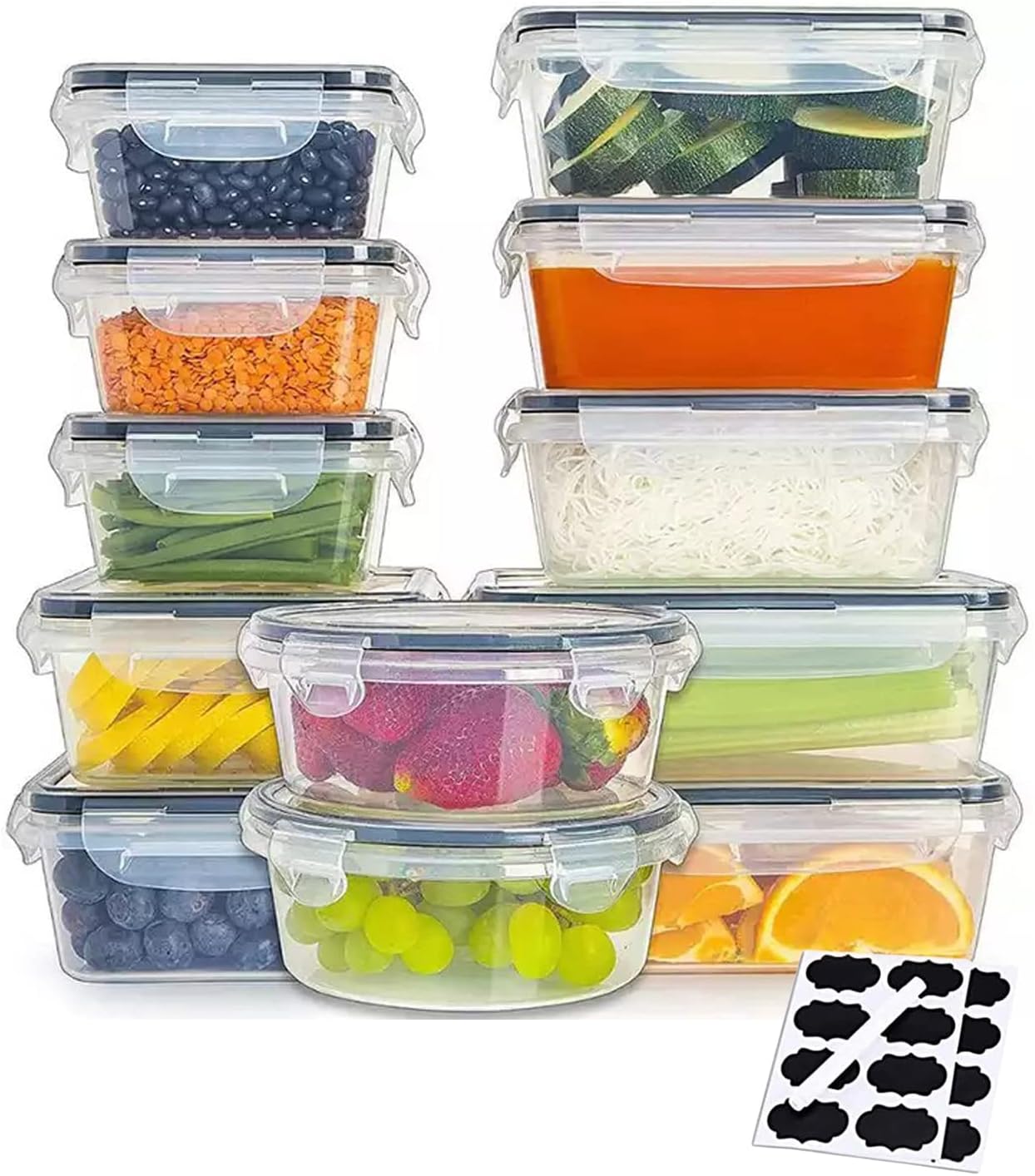 TYCOM Airtight Food Storage Containers - Wildone Cereal & Dry Food Storage Containers Set of 7 with Easy Locking Lids, for Kitchen Pantry Organization & Storage