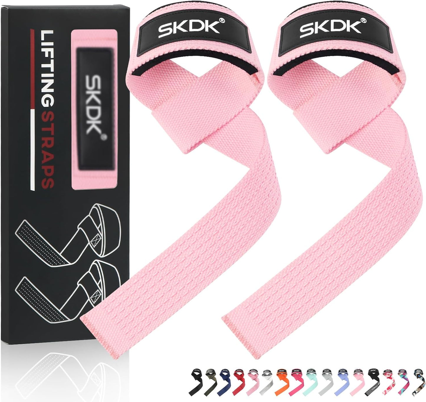 Lifting Straps Deadlift Gym Wrist Straps Weightlifting with Neoprene Cushioned Wrist Padded and Anti-Skid Silicone - for Weightlifting, Bodybuilding, Xfit, Strength Training