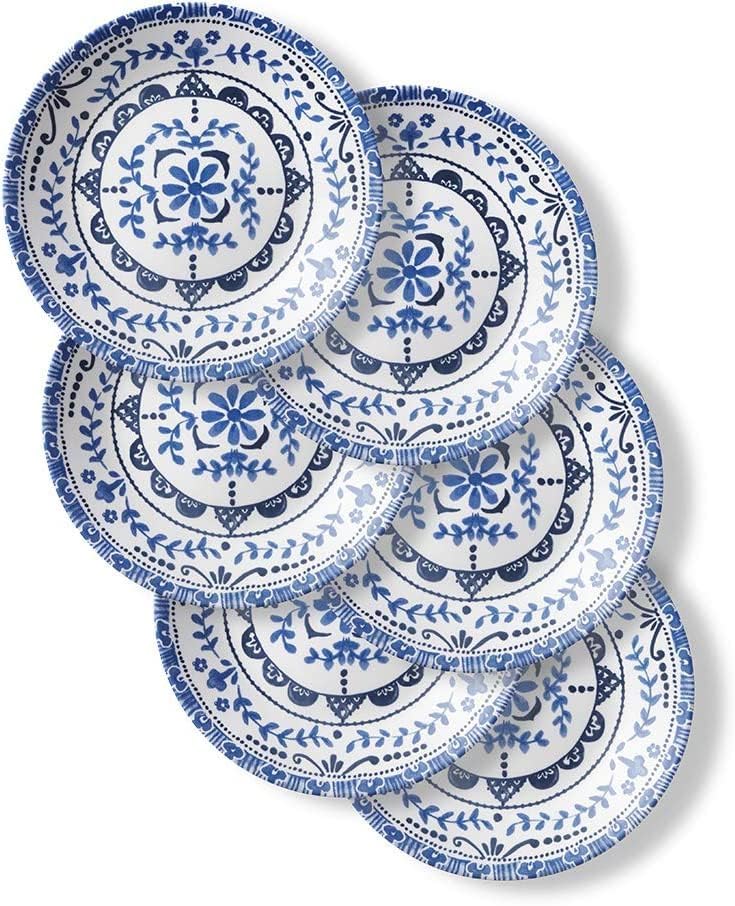 Corelle Service For 6 Chip Resistant Dinnerware Set, 18-Piece, Portofino, White And Blue