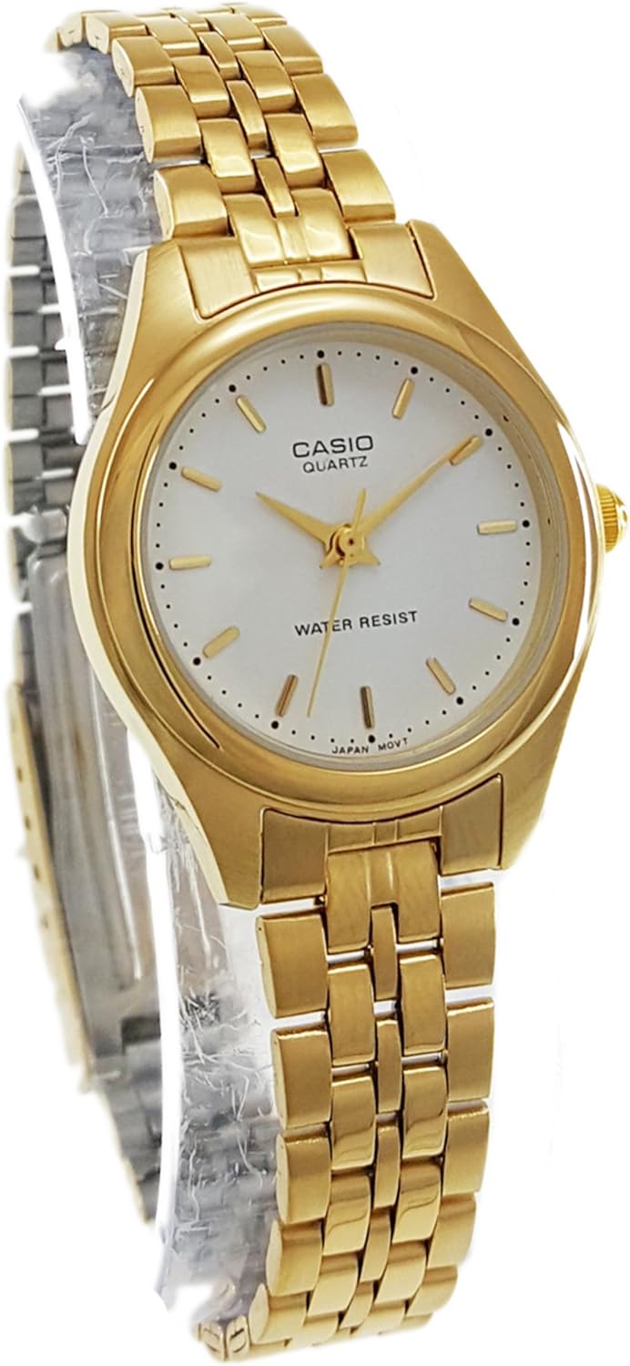 Casio Womens Quartz Watch, Analog Display and Leather Strap