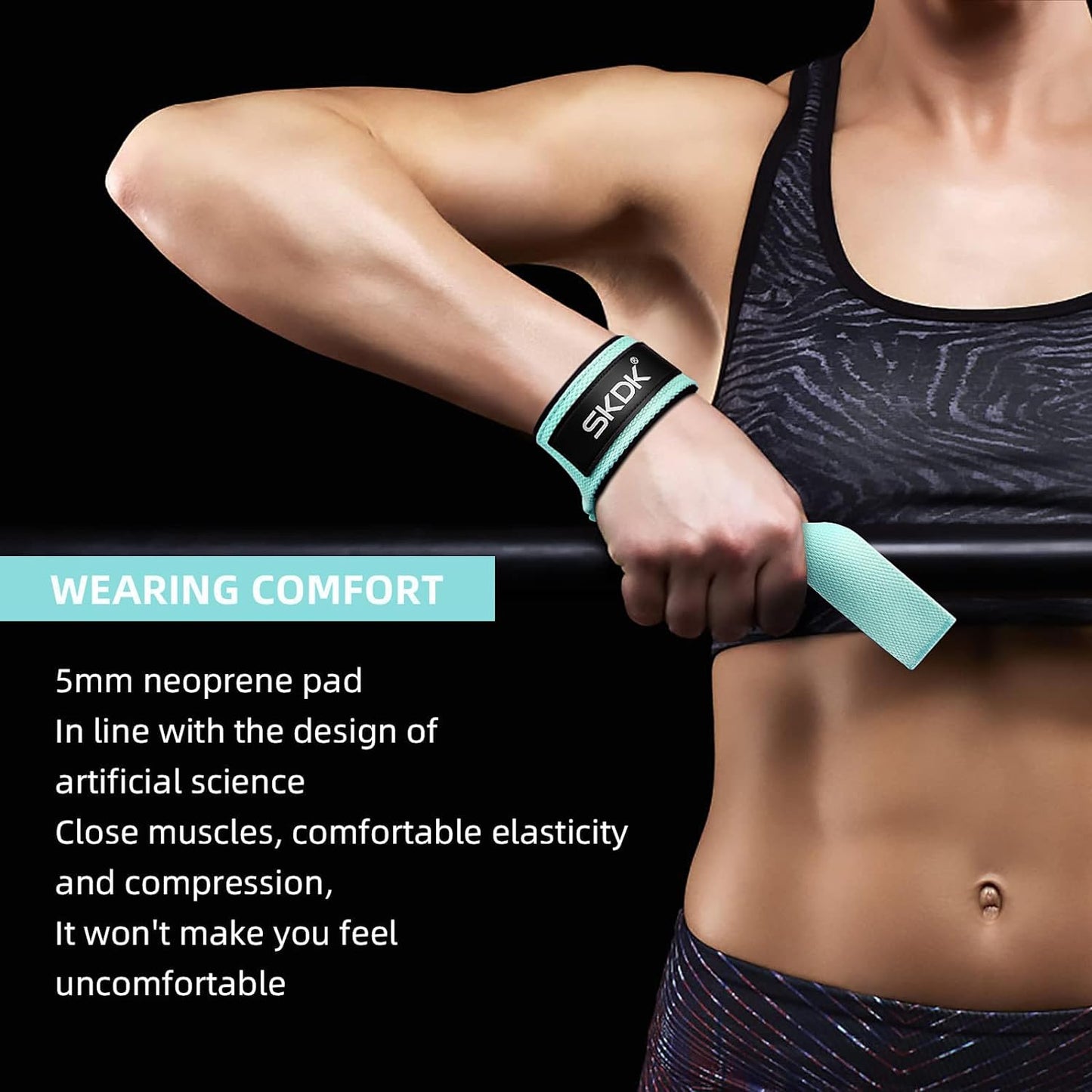 Lifting Straps Deadlift Gym Wrist Straps Weightlifting with Neoprene Cushioned Wrist Padded and Anti-Skid Silicone - for Weightlifting, Bodybuilding, Xfit, Strength Training