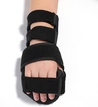 Azonee Stroke Resting Hand Splint Night Immobilizer Wrist Finger Brace for Flexion Contractures Functional 5 Finger Stabilizer Wrap for Muscle Atrophy Rehab Arthritis Pain(Large, Left)