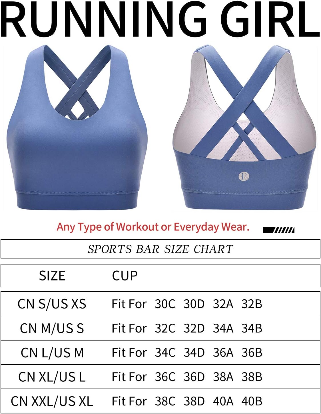 RUNNING GIRL womens Full Coverage Women's Plus Sports Bras