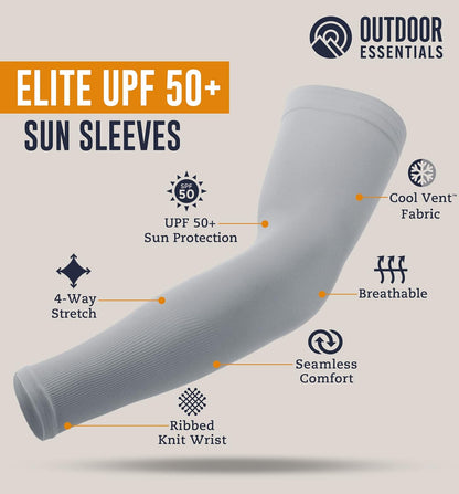 OutdoorEssentials UV Sun Protection Arm Sleeves - Cooling Compression Arm Sleeve - Sports & UV Arm Sleeves for Men & Women