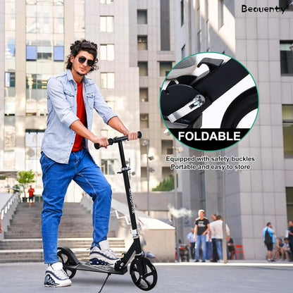 Beauenty Kick Scooter for Kids, Teens, Adult Riders Up to 150KG, 2-Wheel Scooter Foldable to Carry