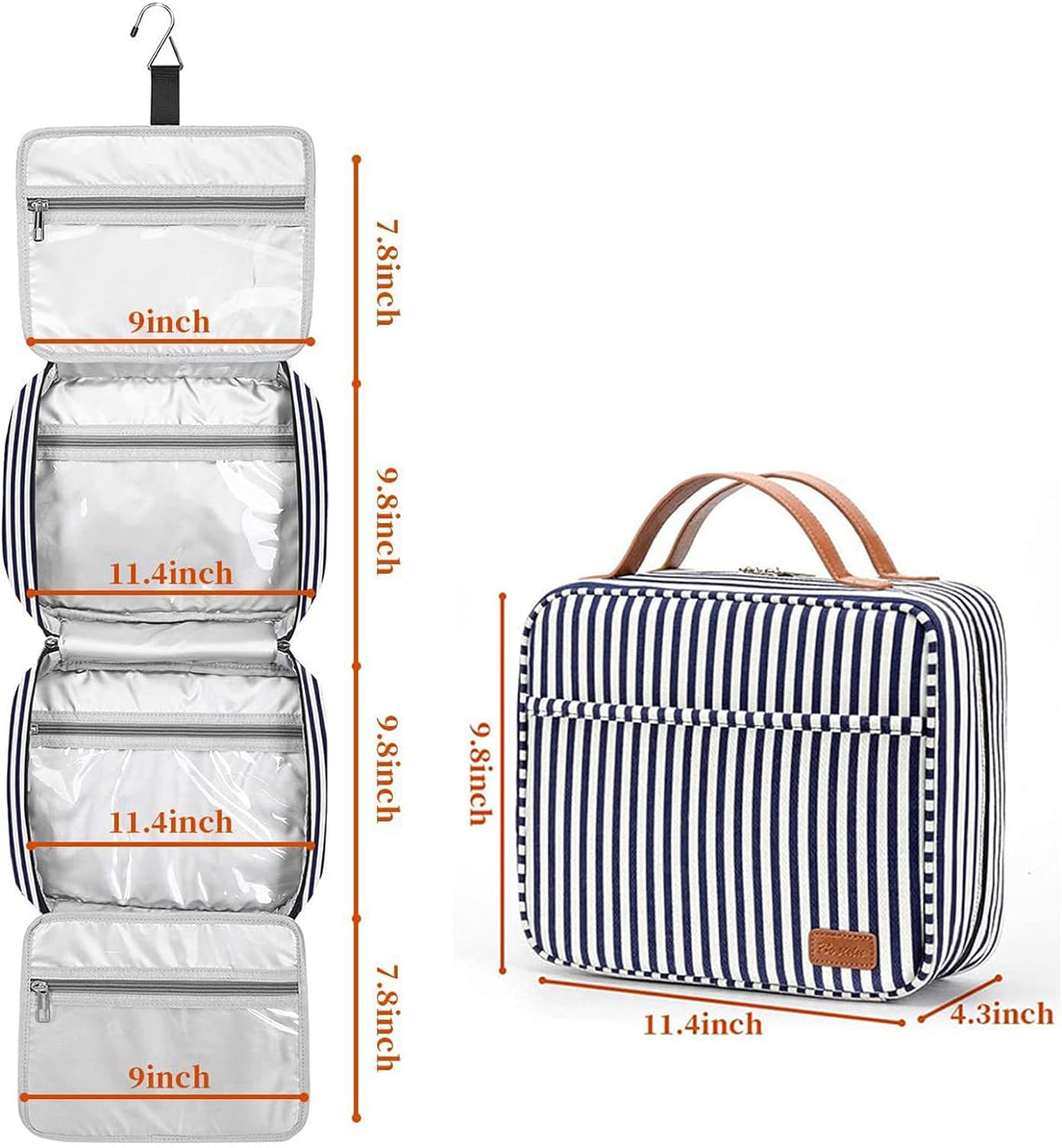 Toiletry Bag, Hanging Travel Toiletry Bag, Waterproof Large Capacity Cosmetic Travel Toiletry Organizer for Women Men, Makeup Organizer for Travel Accessories Kit, Bathroom Shower