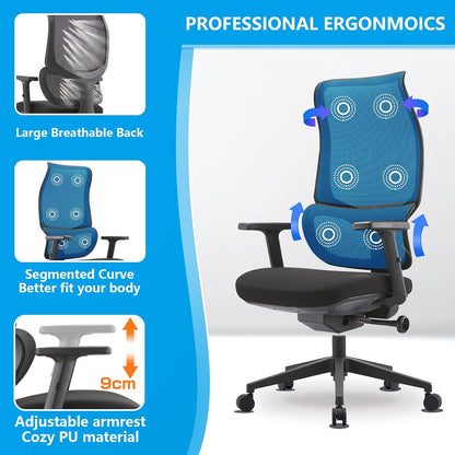 Daqian Home Executive Office Chair Ergonomic Computer Chair Wide Seat With Large Headrest, Modern Desk Chair Lumbar Support, Adjustable Armrests Mesh Chair