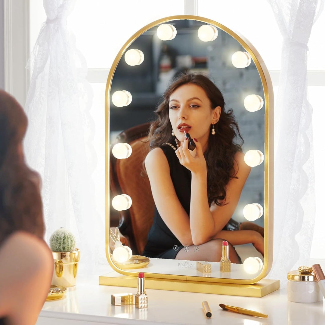  LUXFURNI Vanity Tabletop Hollywood Makeup Mirror w