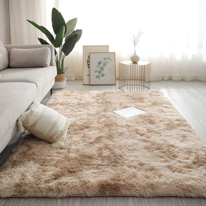 LIMOS Large Area Rugs，Super Soft Fluffy Shaggy Tie Dye Rug，Modern Indoor Shag Fuzzy Carpets for Girls Kids Nursery Room Home Decor (off-white, 140cm x 200cm)